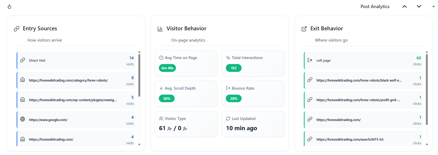 Settings panel with privacy and data retention options