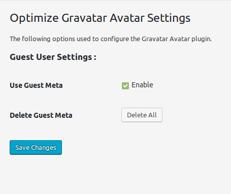 Gravatar Avatar Settings
