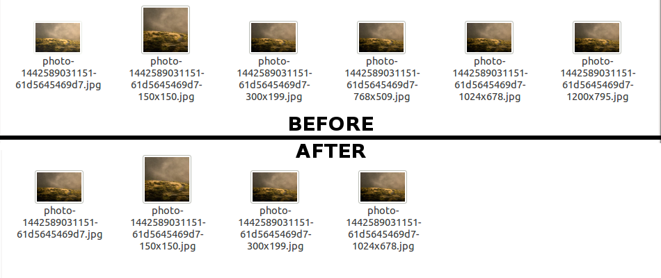 Difference between before and after running the plugin under a default theme (Twenty Sixteen).