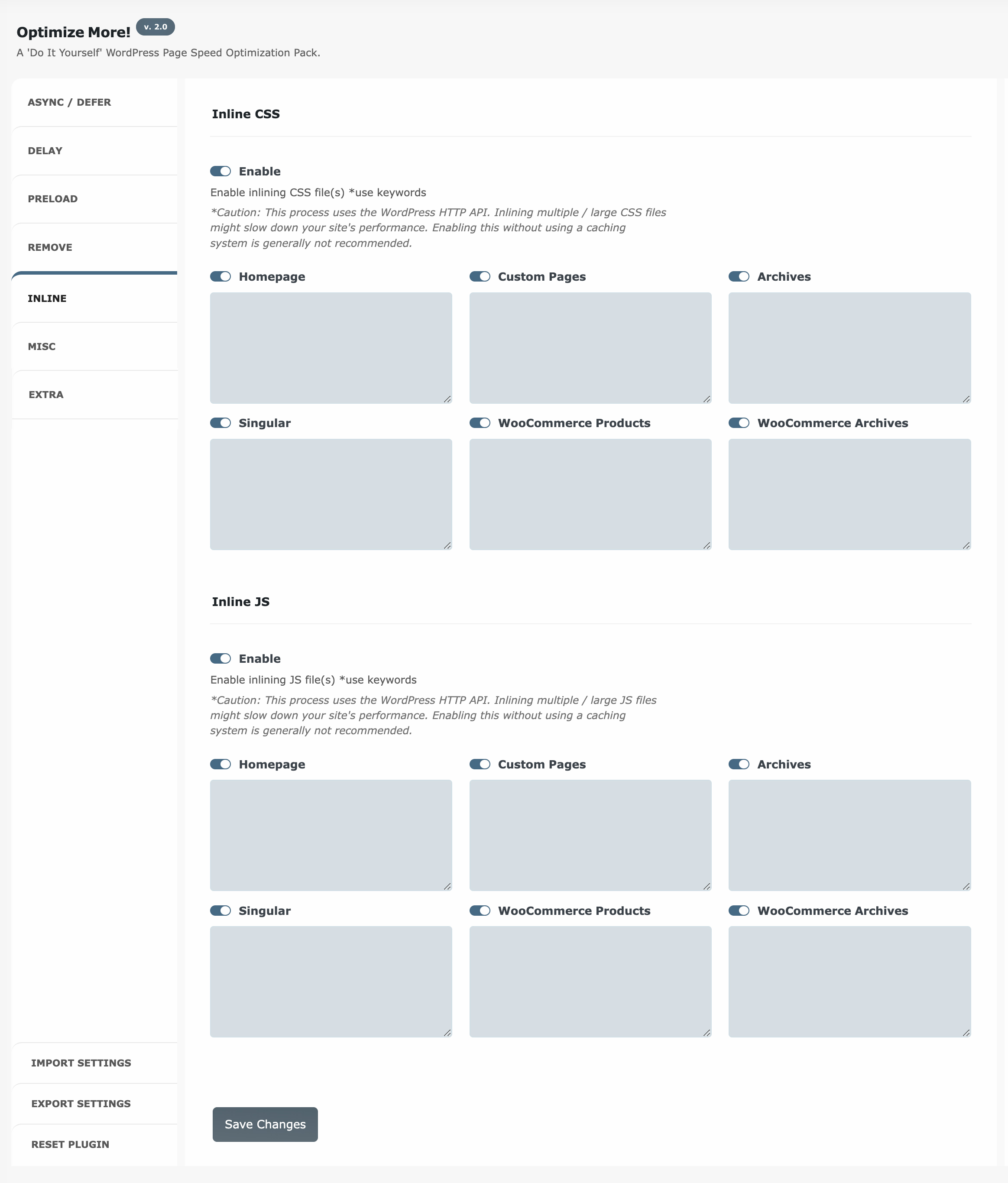 Inline Tab — Inline CSS and JavaScript fies