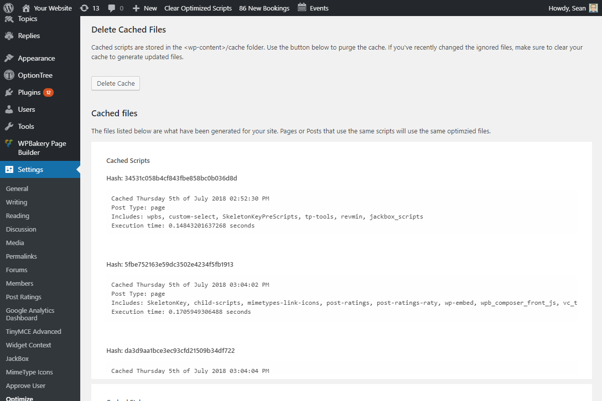 Cached Files List