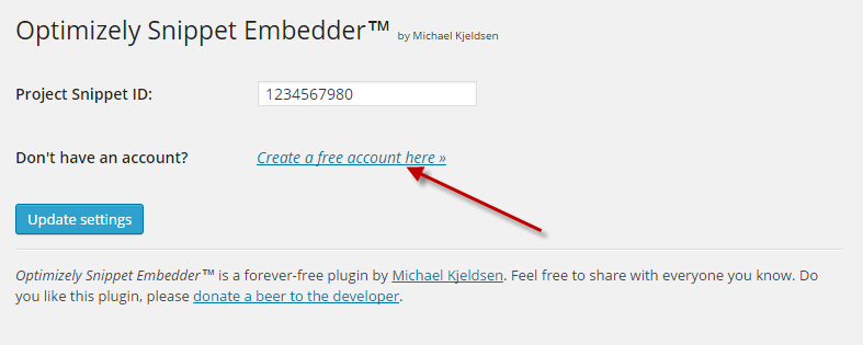 Don't have an account yet? Click the "Create a free account" link and sign up.