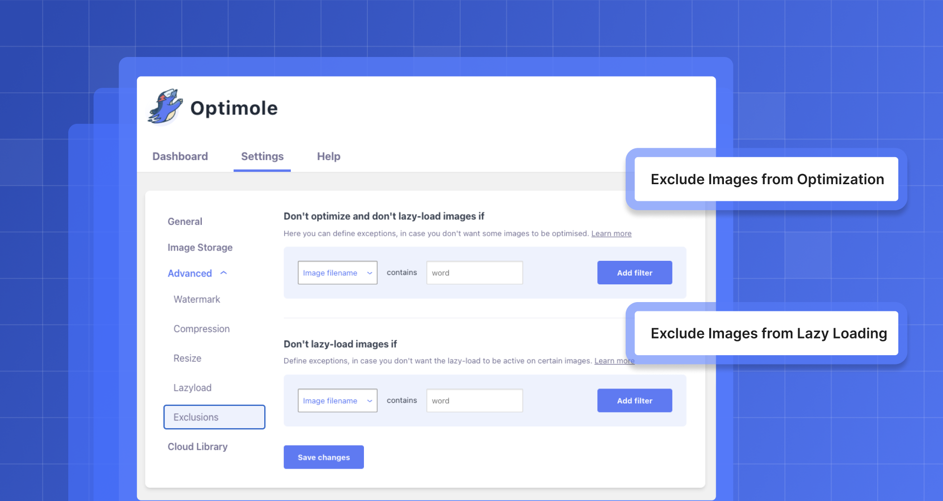 Image Exclusions: Filters to skip optimization & lazy loading