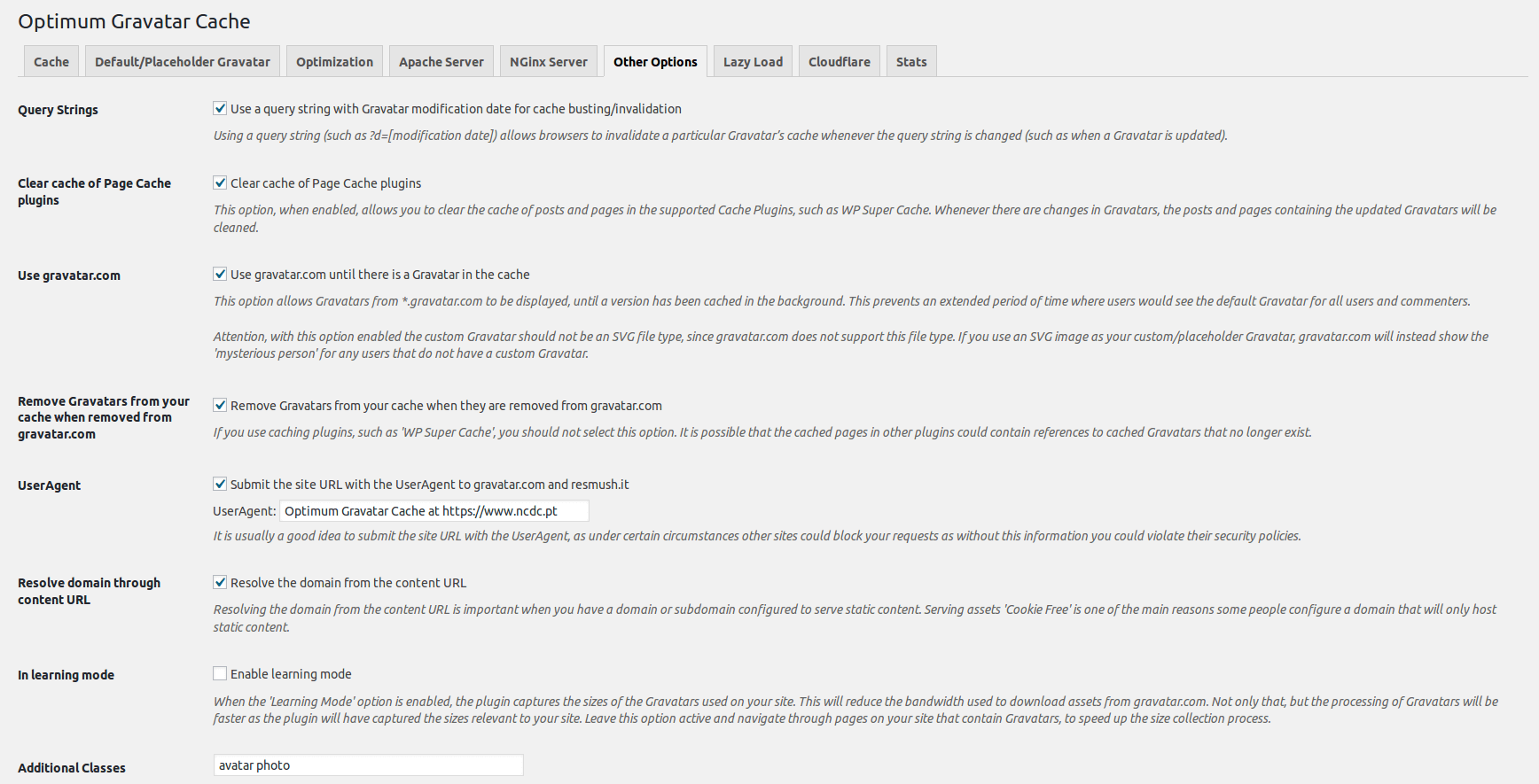 In this screenshot we can see the options for Lazy Load