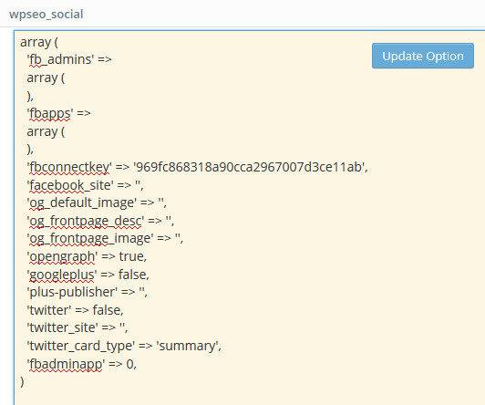Edit a serialized option.