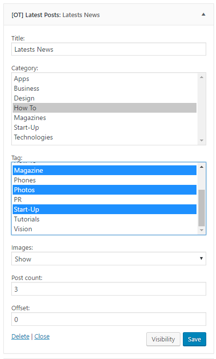 Latest News Widget front-end
