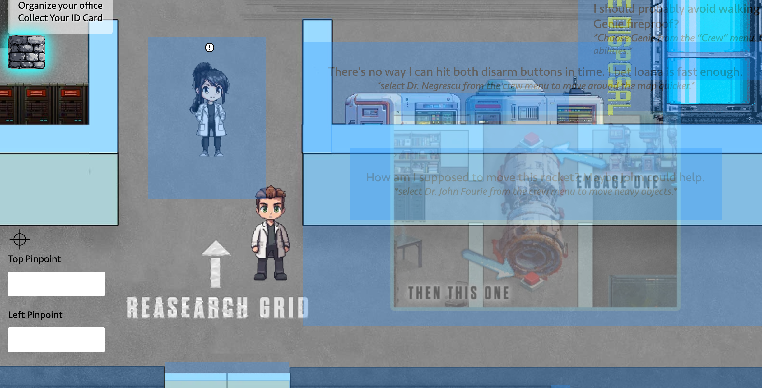 Developer Mode overlay with visual triggers and in-game editing tools.