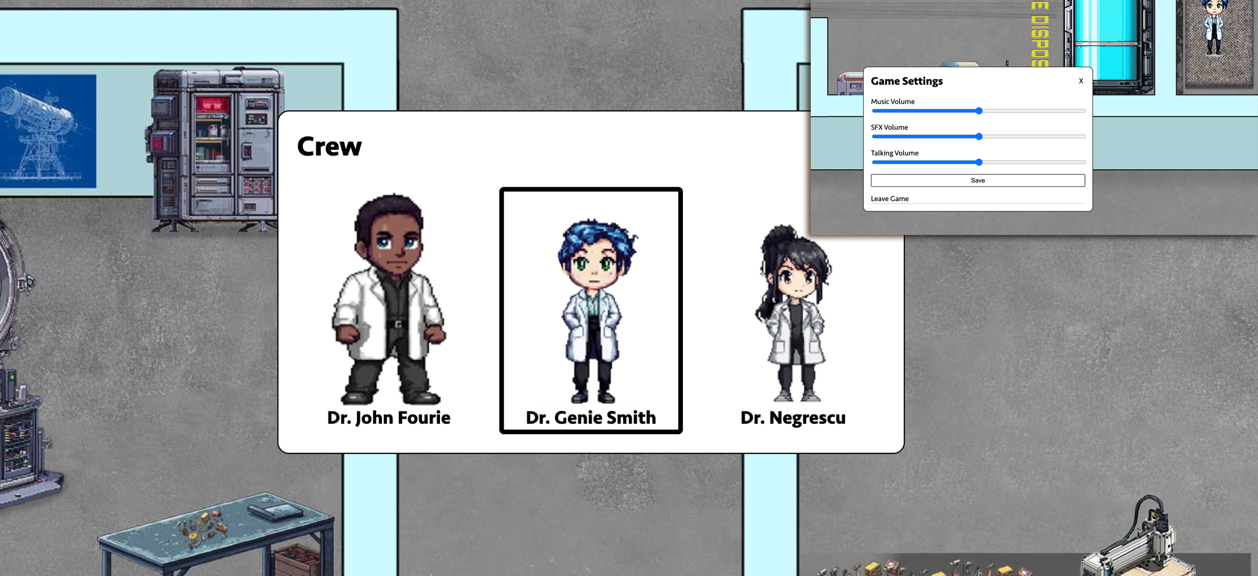 Inventory and character management panels.