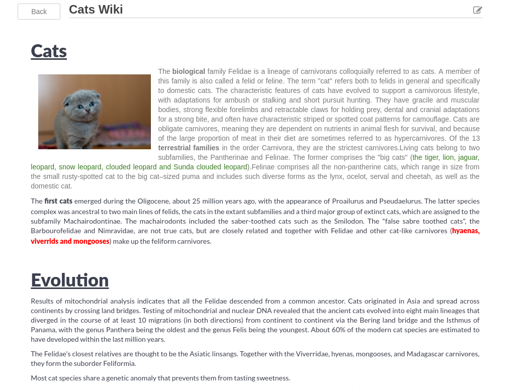 Result view.