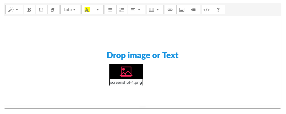 Drag and drop images to insert.