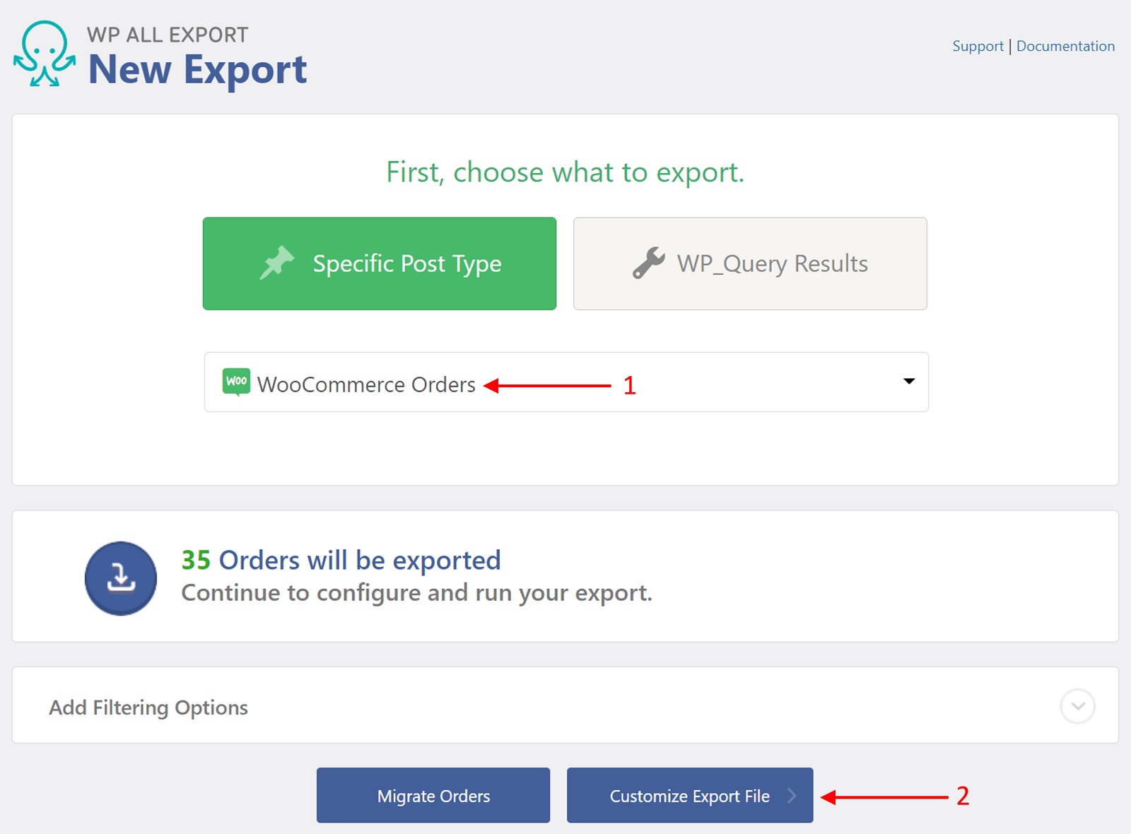 WooCommerce Order Export Confirm and Run