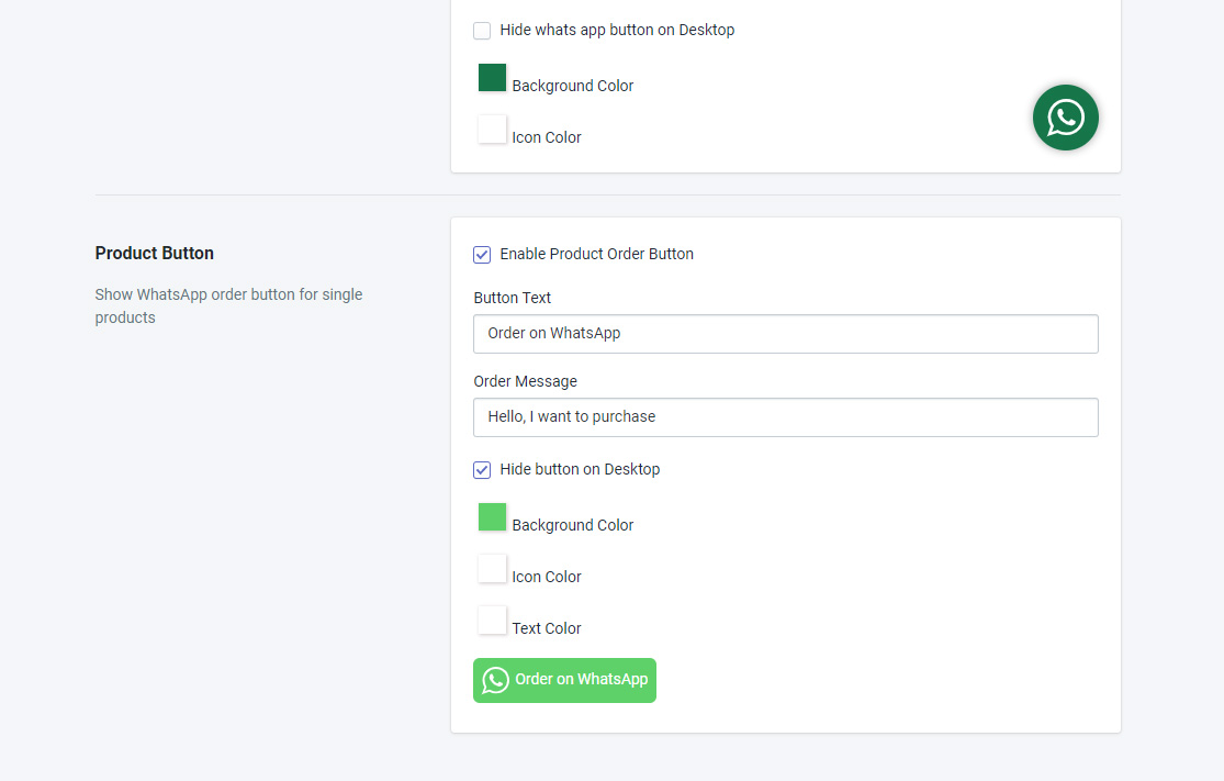 Configure WhatsApp Product Order Button