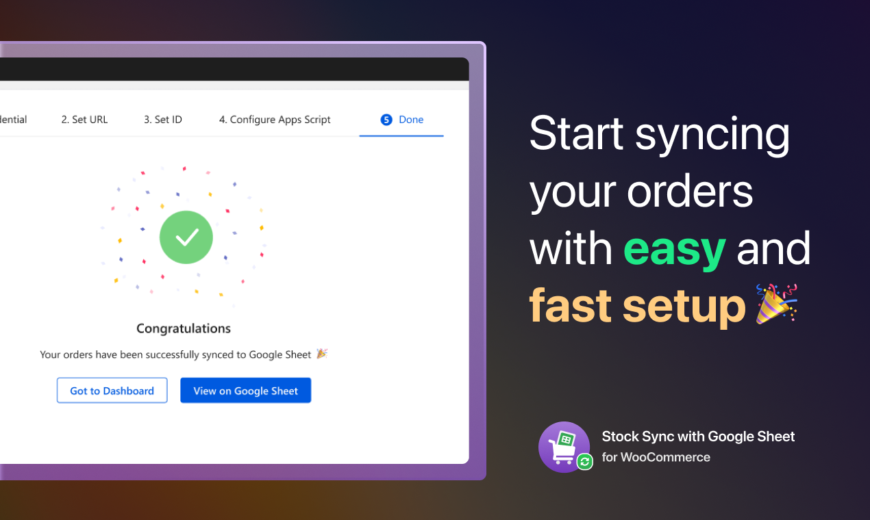 Start syncing your orders with easy and fast setup