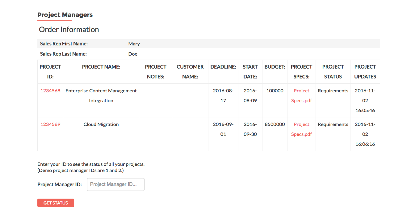 Customer tracking results