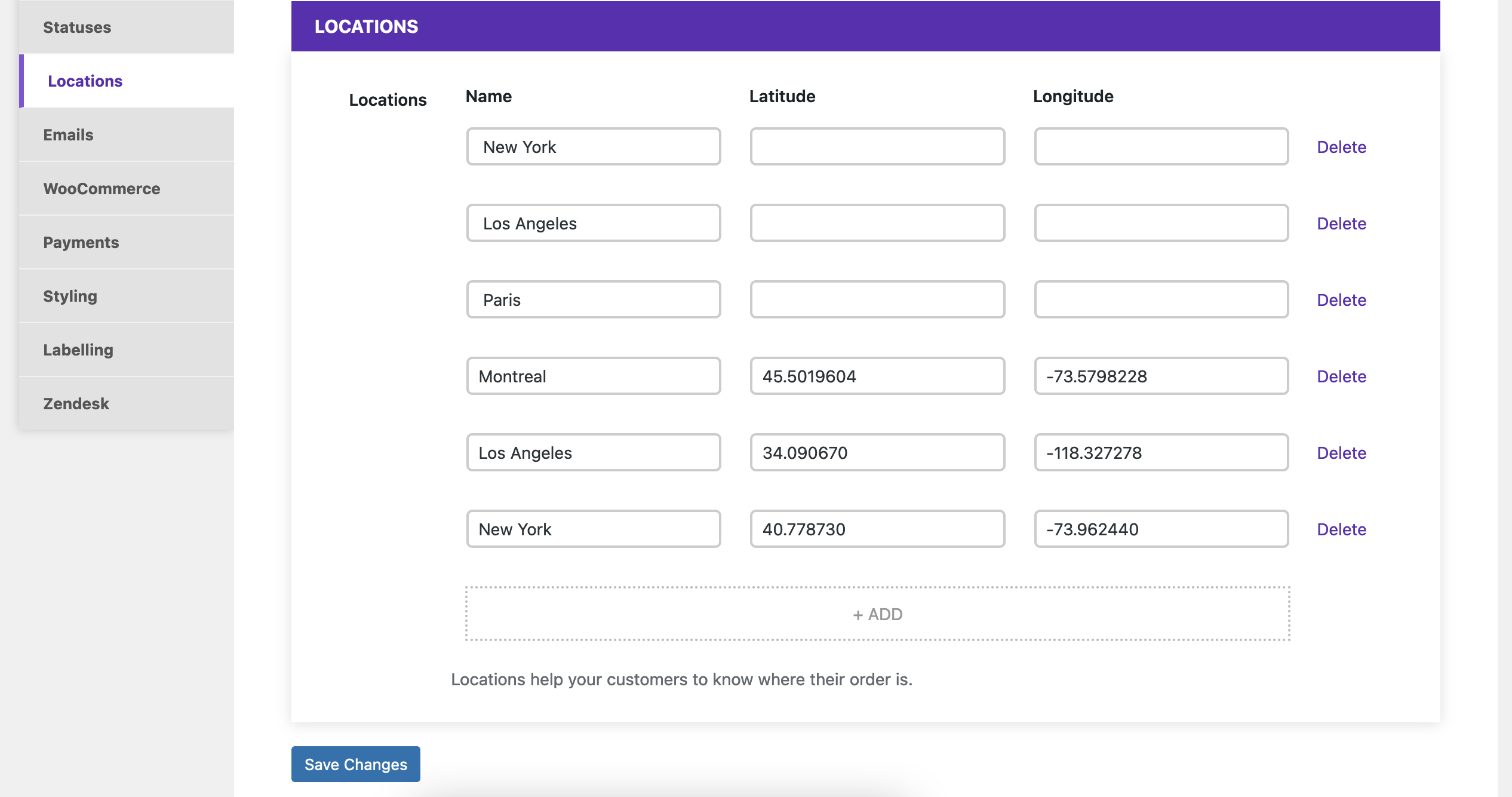 Adding the order tracking Gutenberg block to a page