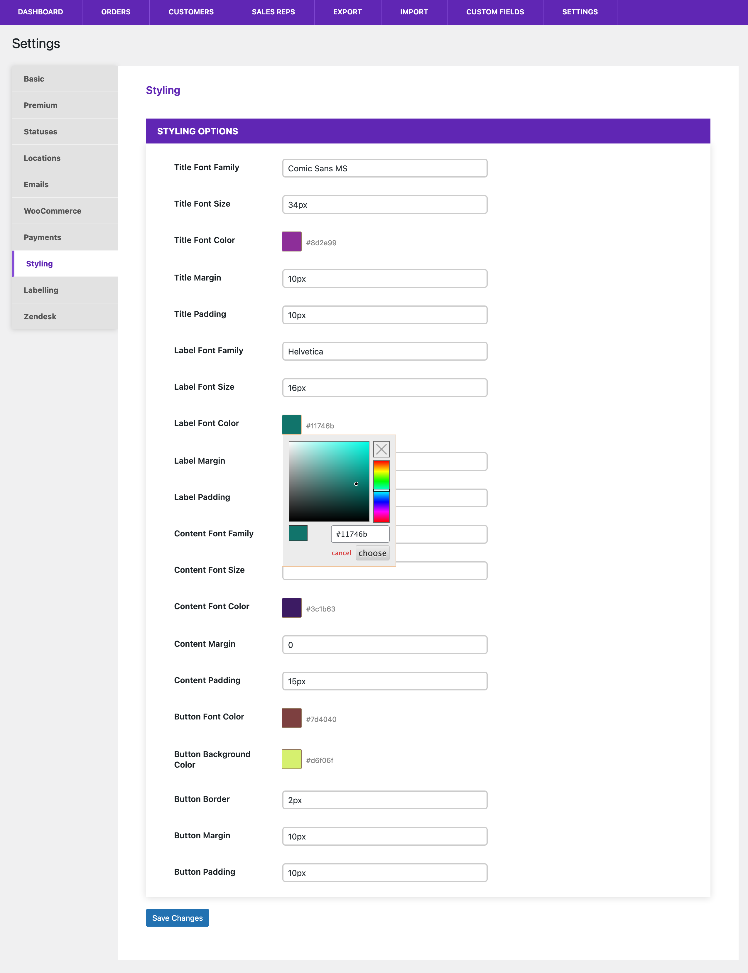 Adding/editing order locations