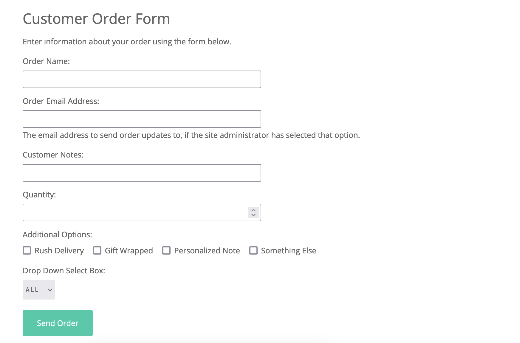 Enabling payments for orders