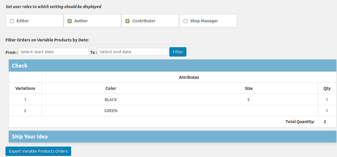 Plugin admin setting.