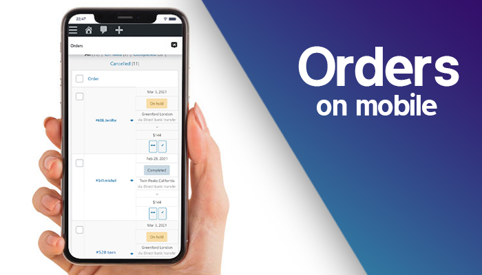 Orders on mobile