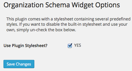Options page where you can disable the included stylesheet