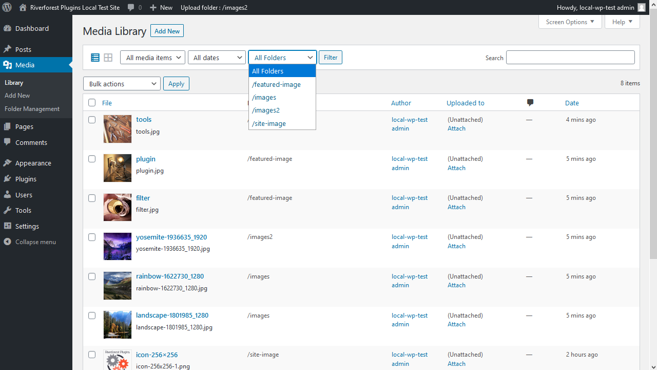 Filter of Media Library by folders