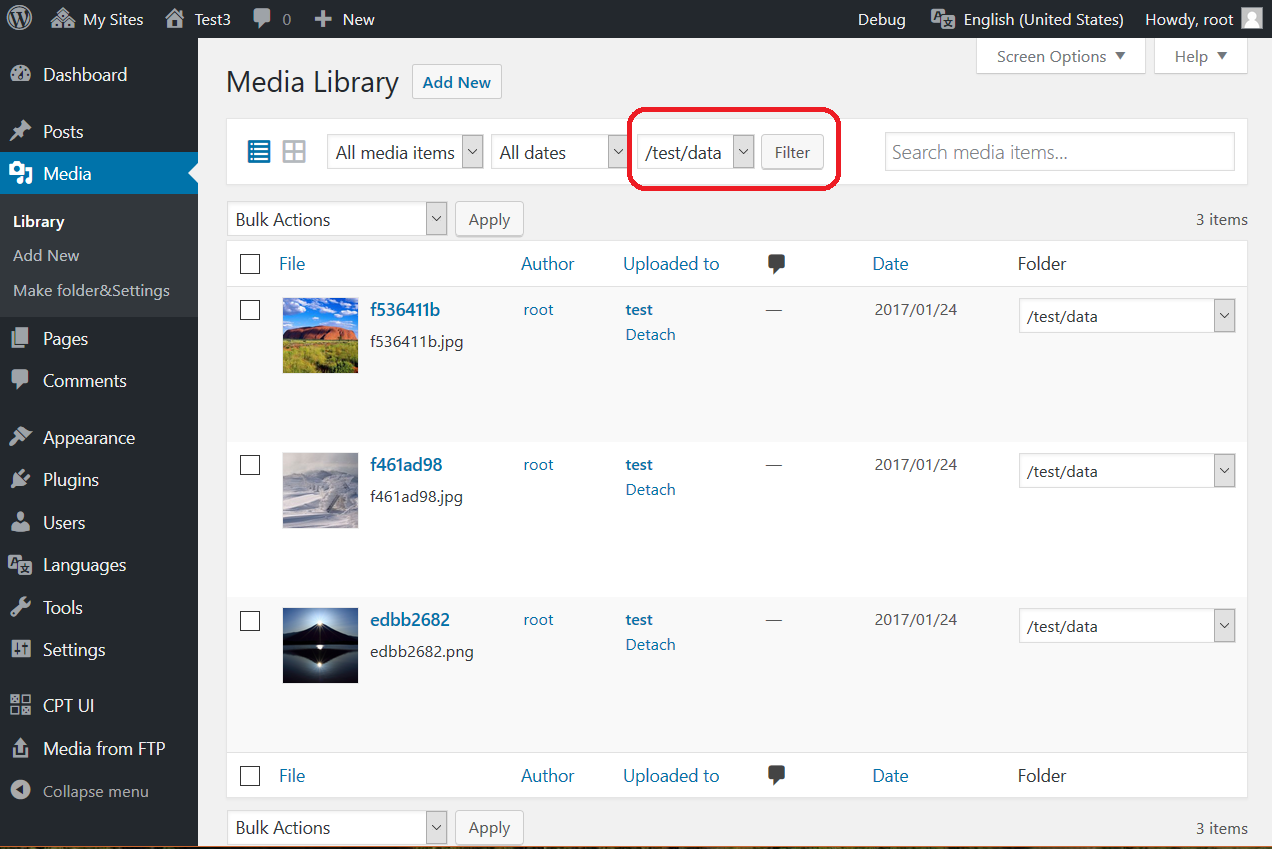 Filter of Media Library by folders