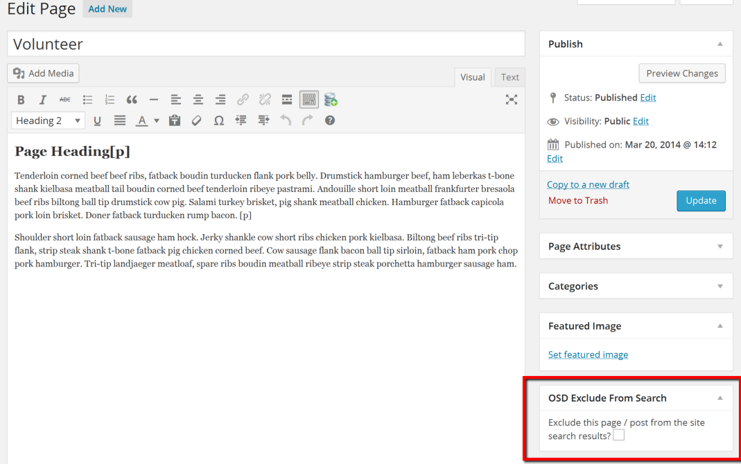 Edit Post Screen with Checkboxes