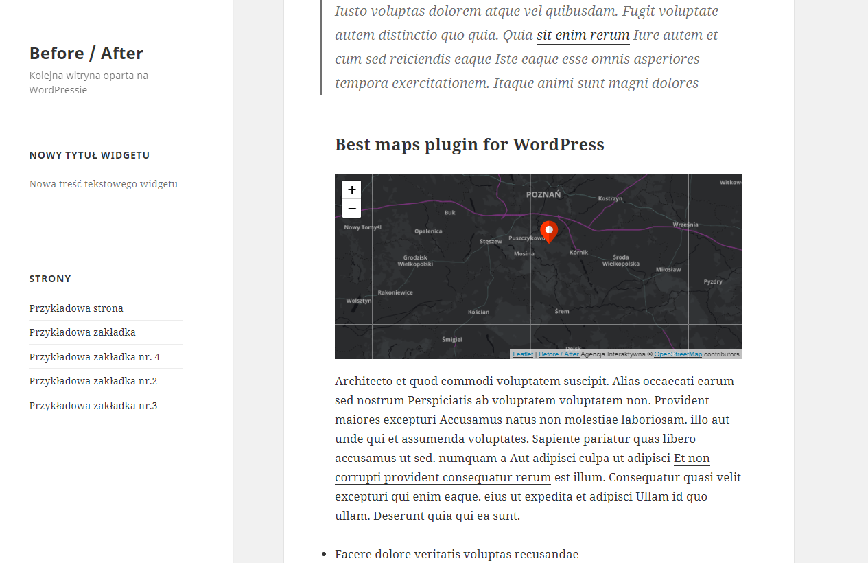 Map display on website.