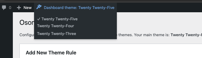 Admin bar theme switcher - Quickly switch themes in the WordPress dashboard