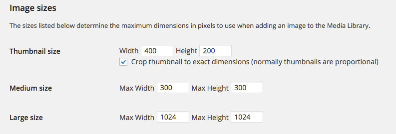 I just changed my Settings > Media thumbnails to 400 x 200