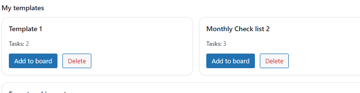 Template import and export