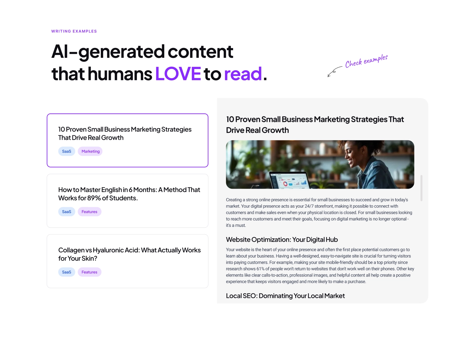 AI-generated blog posts ready to publish.