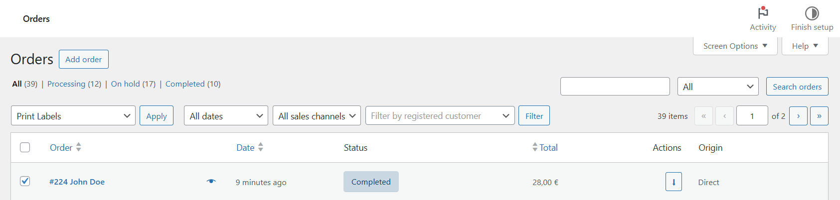 Bulk label printing panel