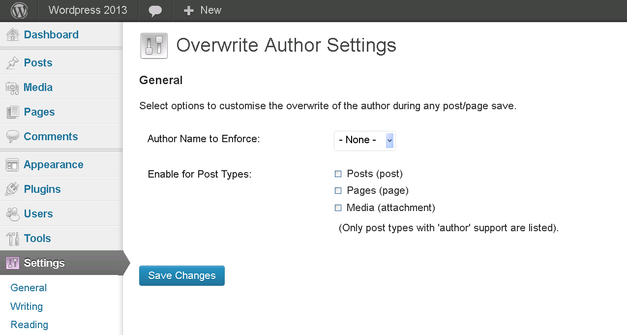 The Settings Screen.