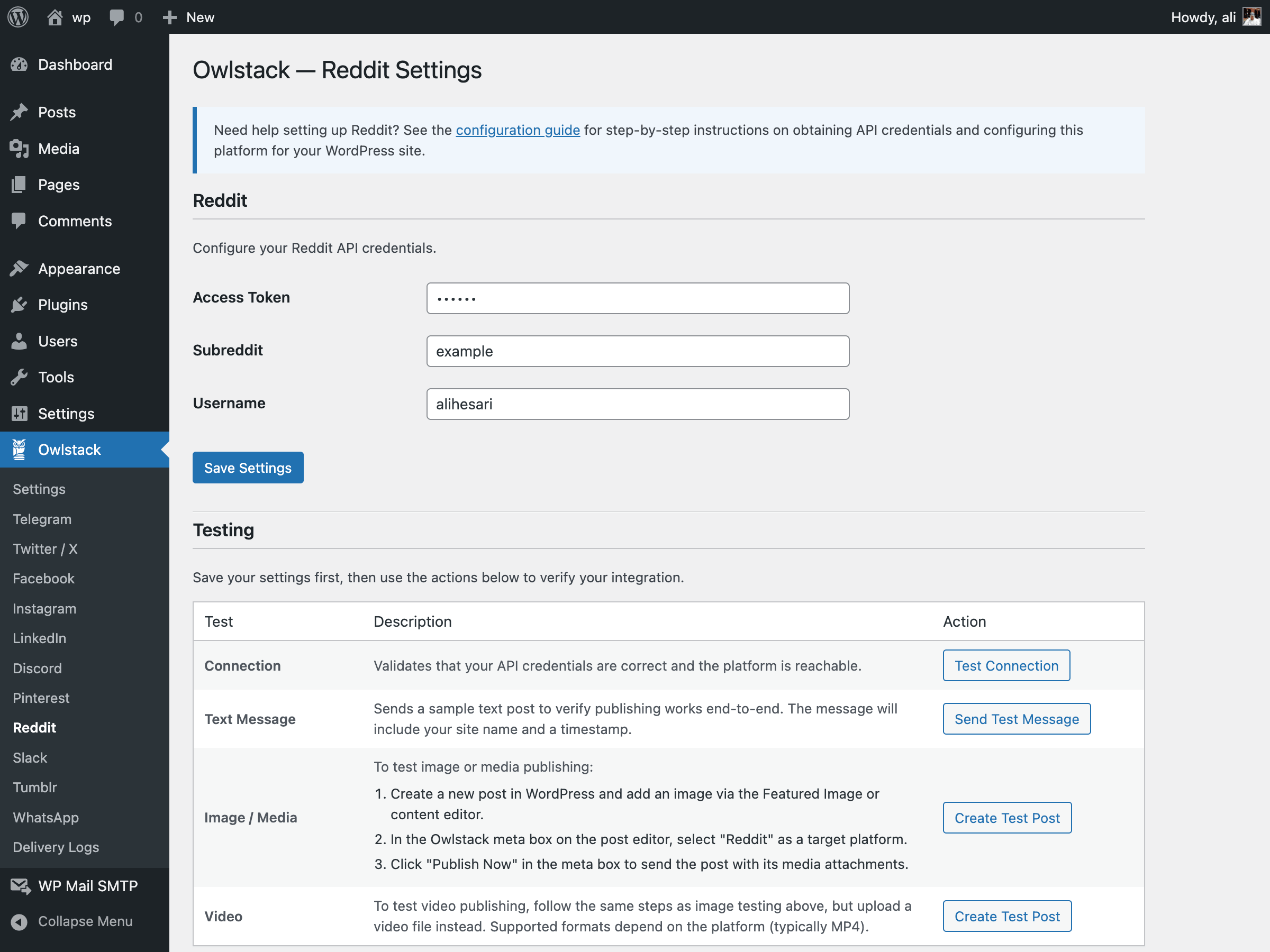 Publish meta box on the post editor.