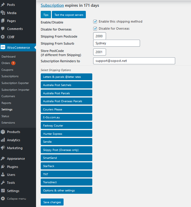 Example Settings