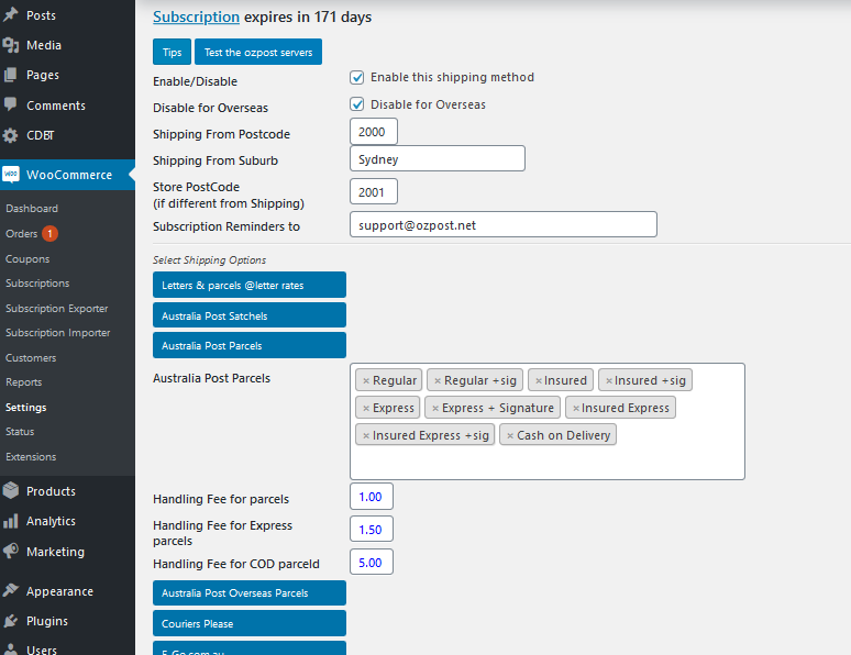 Example Settings