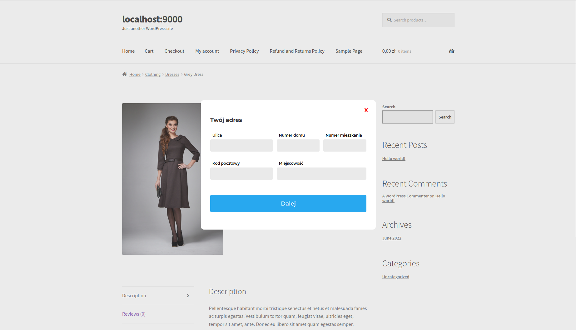 [First purchase] Default shipping address