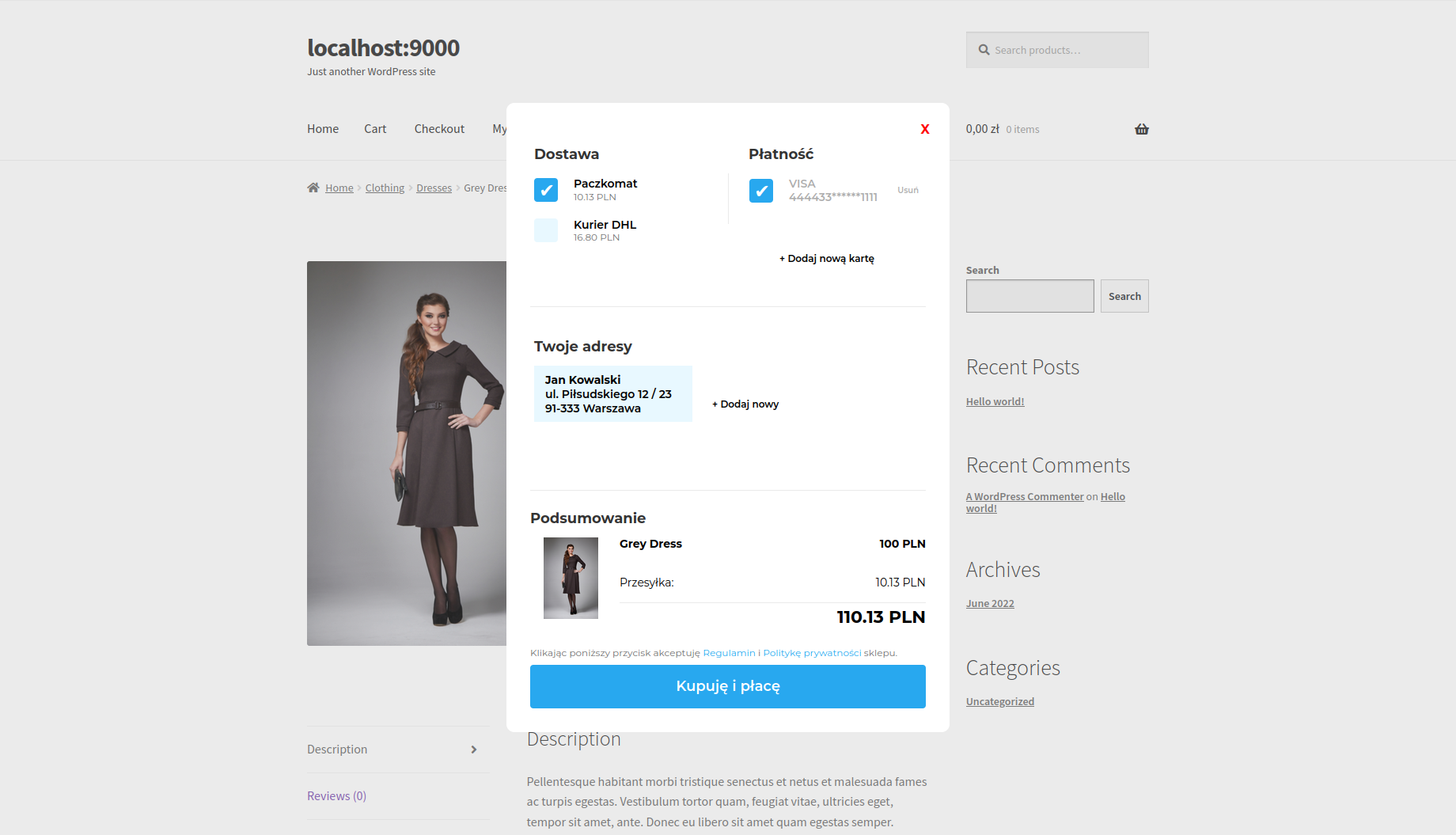 [Step three] Order modal