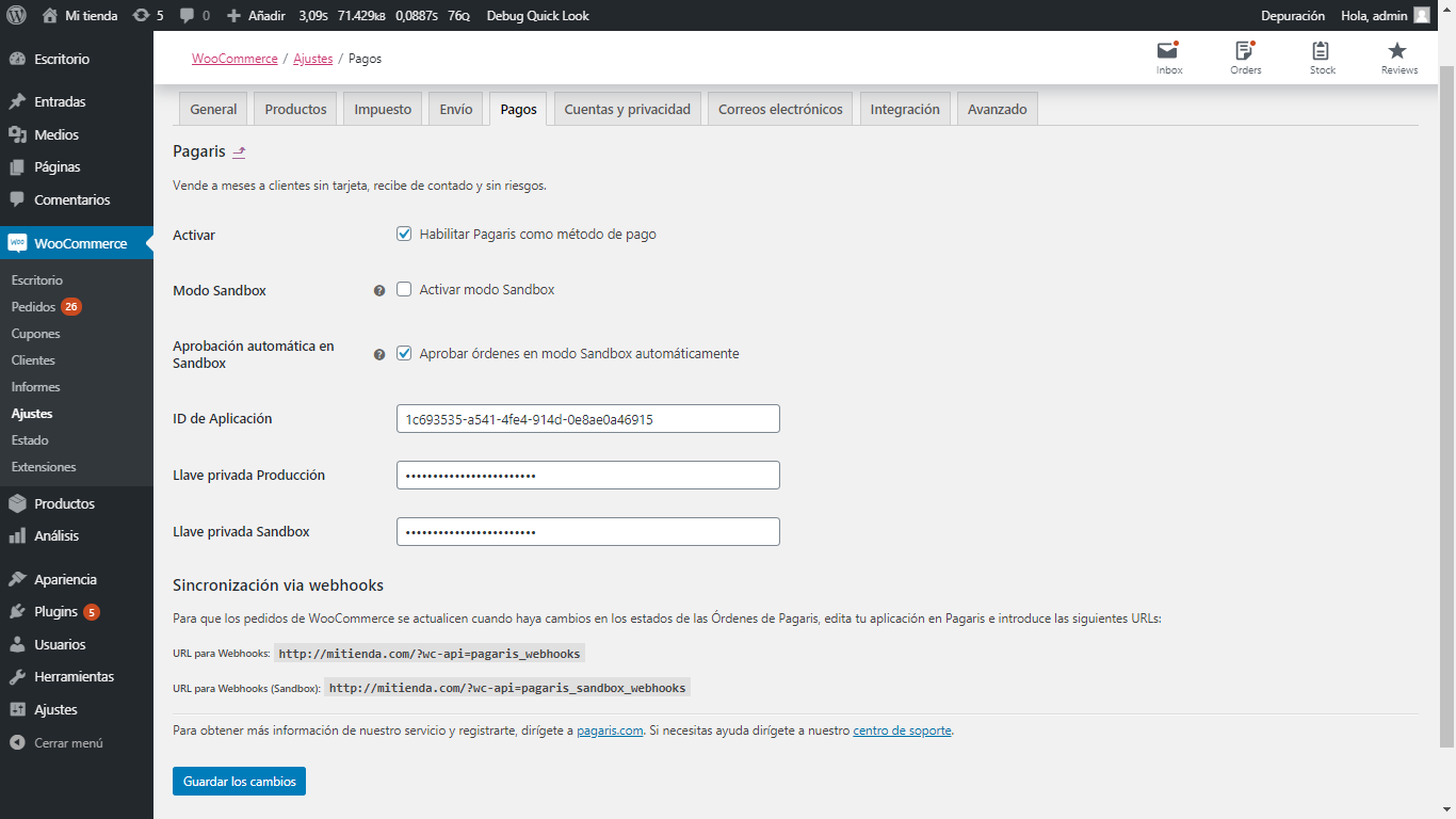 Ajustes del plugin