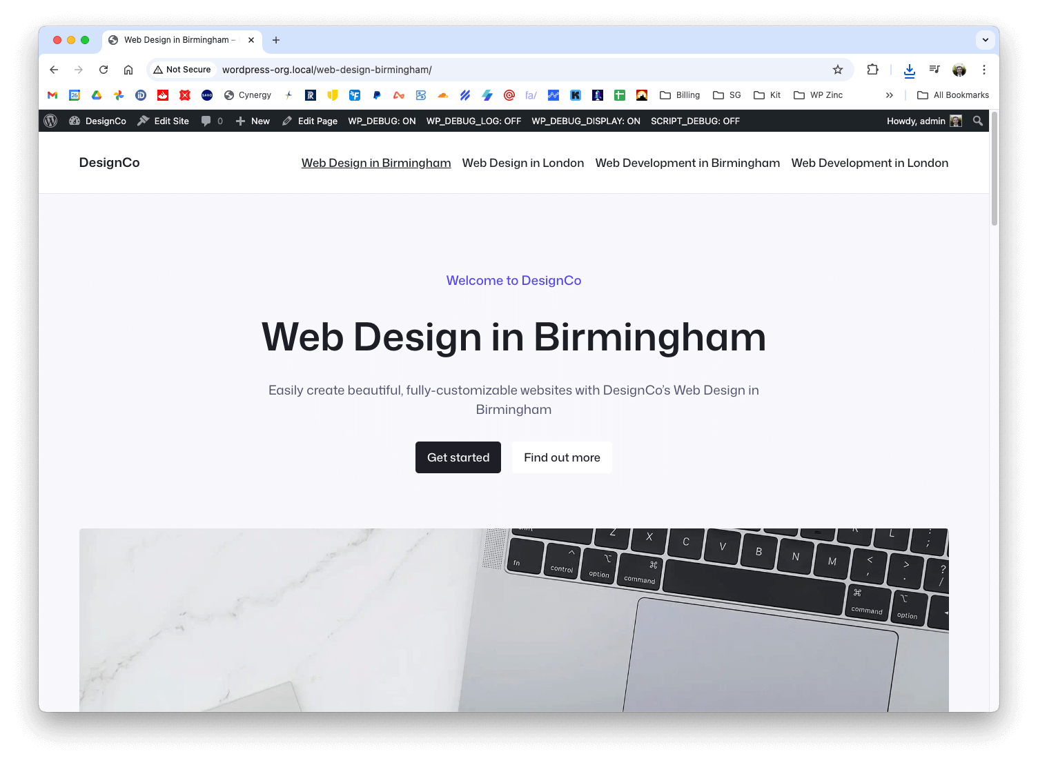 Viewing a generated WordPress Page