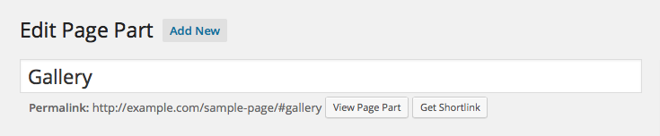 Page Part URLs are rewritten to their parent page passing the page part slug as an anchor.