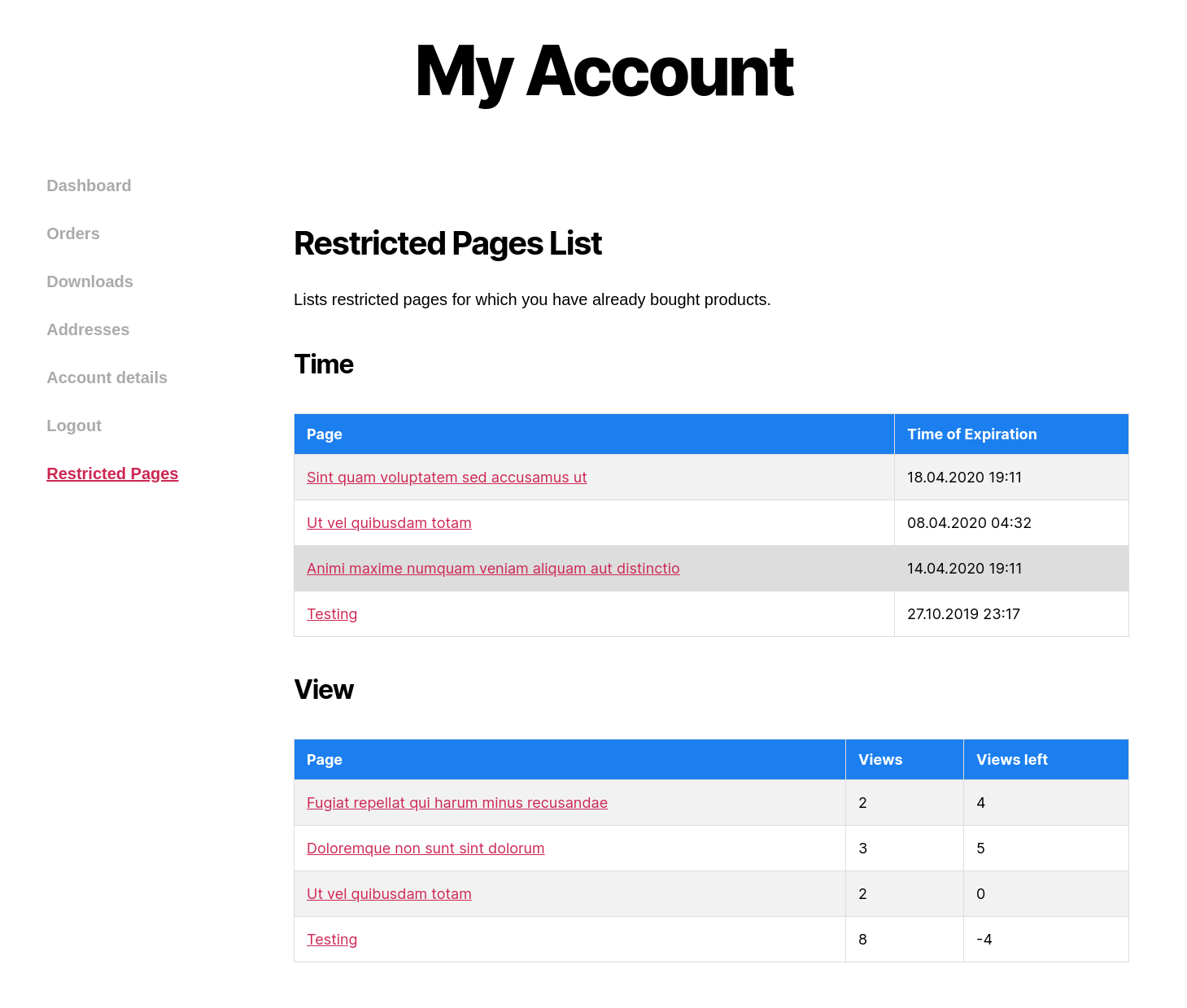 Gutenberg sidebar - Timeout - Time until restriction expires