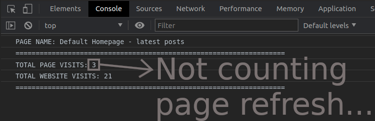 DEVELOPER-TOOLS/CONSOLE - Page visits