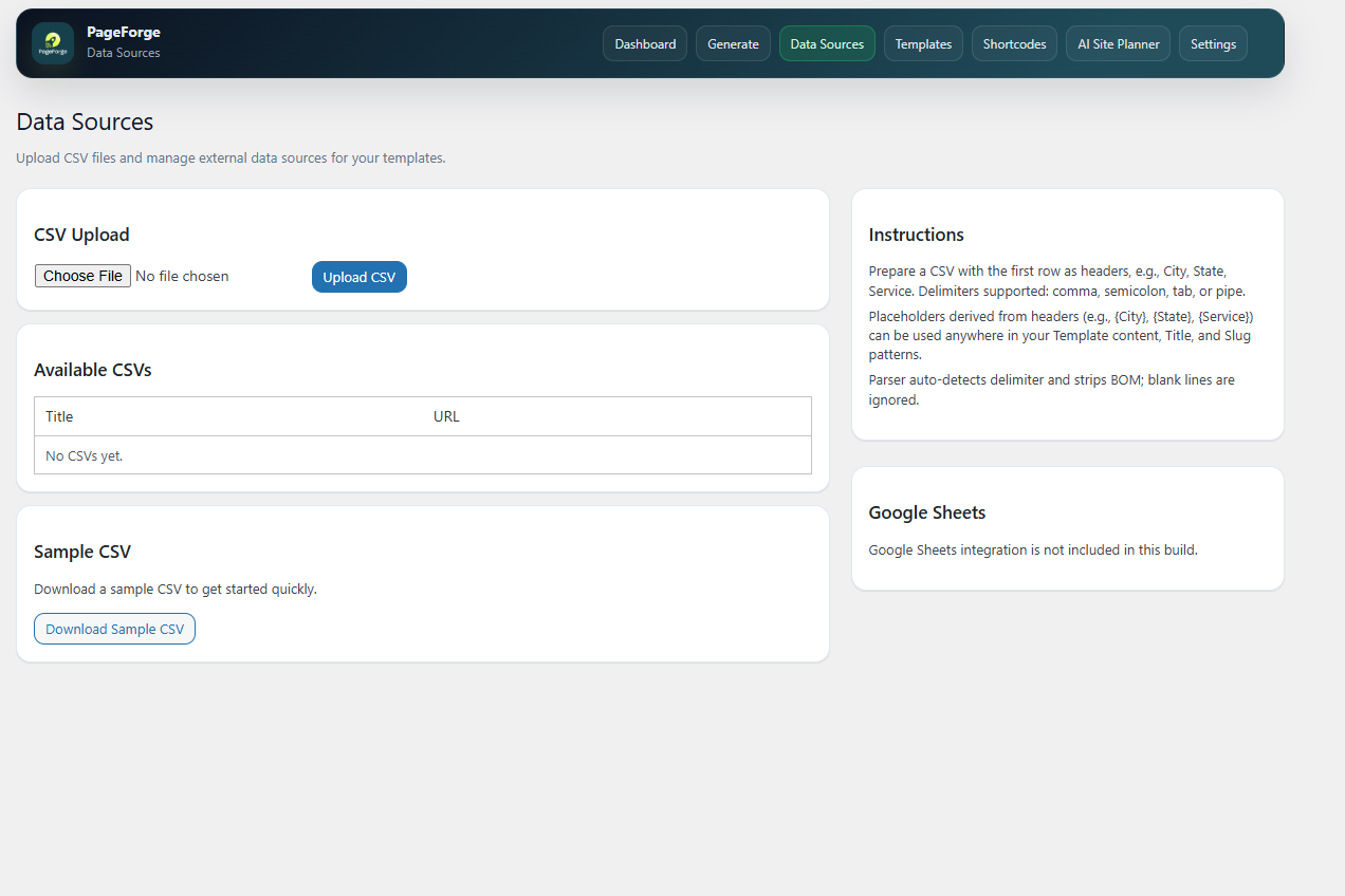 **AI Settings** - Configure your OpenAI API key for content generation.