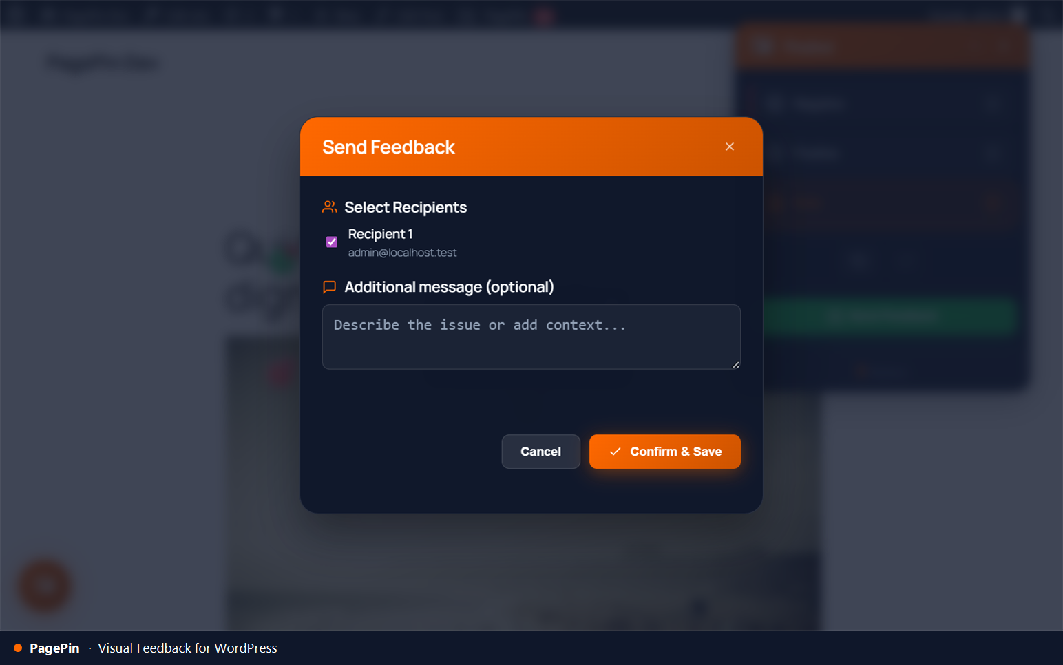 Send feedback — select recipients and submit annotations