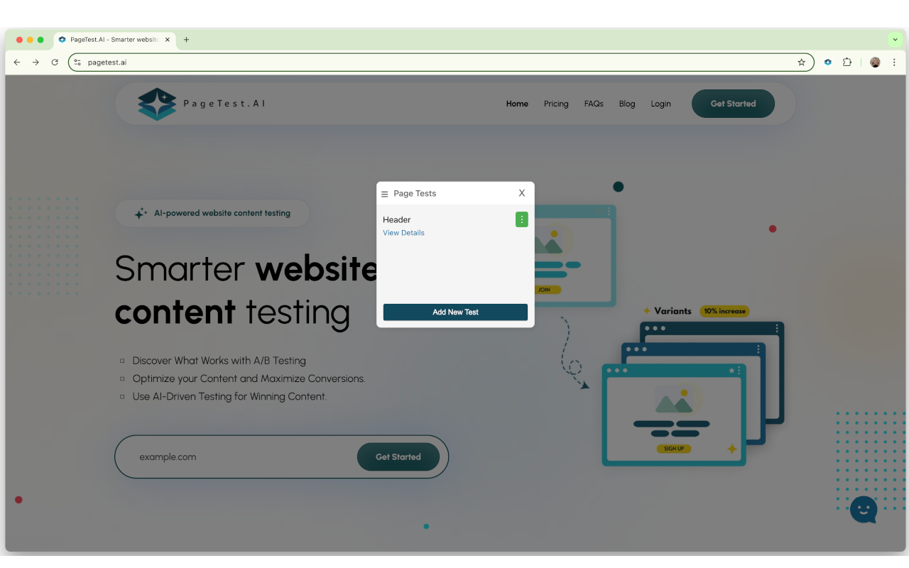Test Editor – Manage and preview all your content tests (A/B and multivariate) directly within your page.