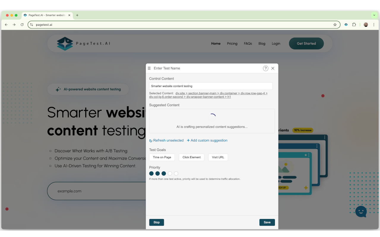 AI-Powered Suggestions – Let the AI generate high-converting content ideas for your tests, saving you time and effort.