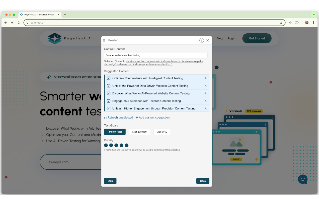 Real-Time Results Dashboard – Track test performance live and see which variation is winning. Implement the best content with one click.