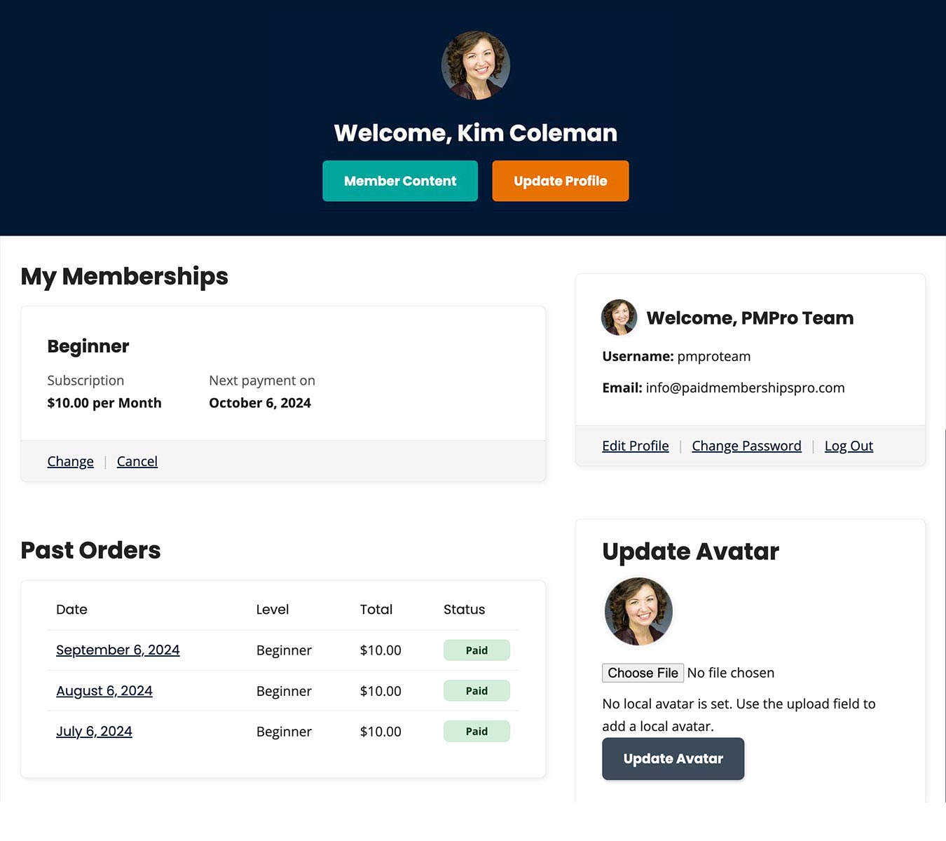 Optimized Membership Checkout page that blends seamlessly into your WordPress site. Fields captured at checkout can be modified with other Add Ons.